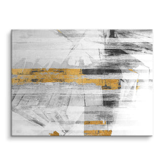 Abstraktes Wandbild mit goldenen und grauen Mustern auf Leinwand, moderne Kunst