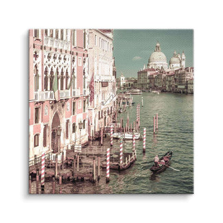 Wandbild mit Canal Grande in Venedig, Gondel, historischen Gebäuden und Wasserblick