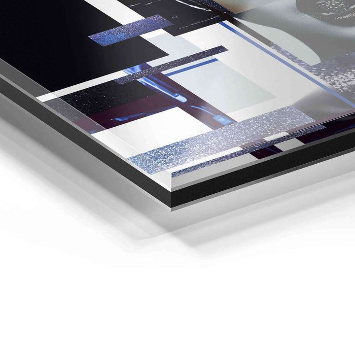 Detailaufnahme Acrylglas Wandbild mit abstraktem, modernem Design und glänzender Oberfläche