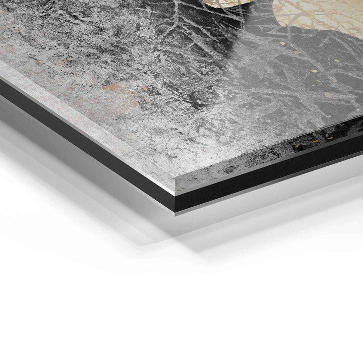 Detailansicht Wandbild auf Acrylglas mit moderner, strukturierter Oberfläche