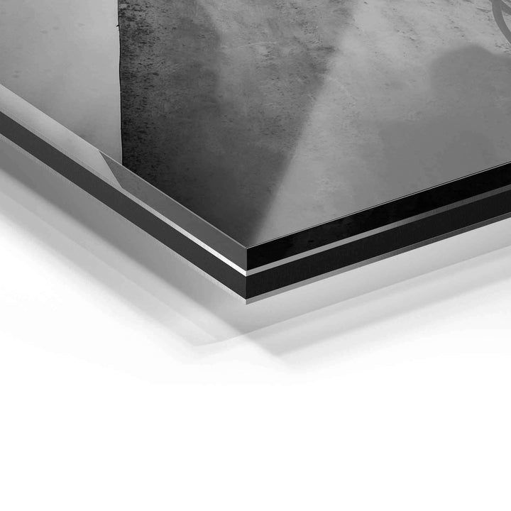 Detailansicht moderne Wandbild Acrylglas Kante, glänzend und hochwertige Verarbeitung