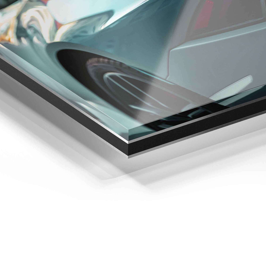 Detailfoto Acrylglas-Wandbild mit glänzender Oberfläche und modernem Kunstdruck