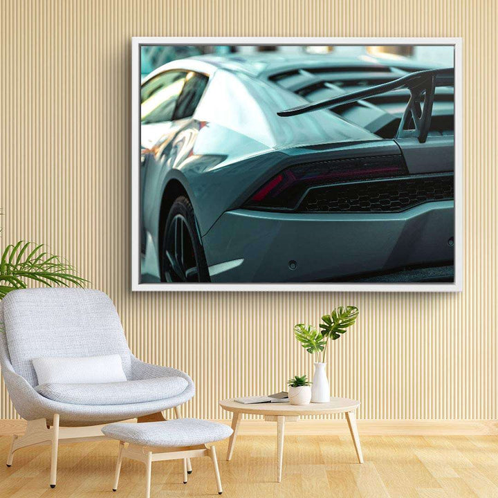Leinwandbild mit Nahaufnahme eines sportlichen Autos, moderne Wanddekoration, Wohnzimmer