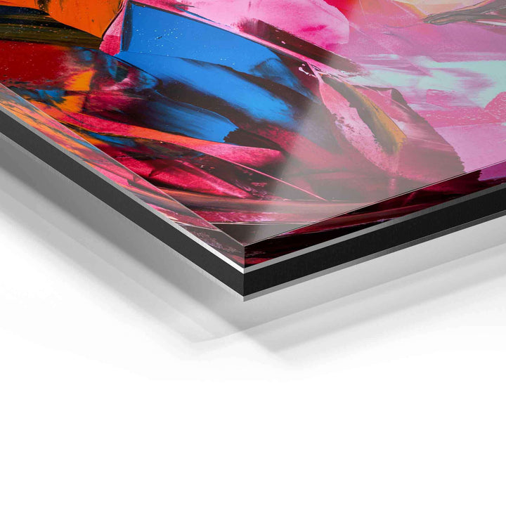 Detailaufnahme Acrylglas Wandbild bunt abstrakt modern glänzend