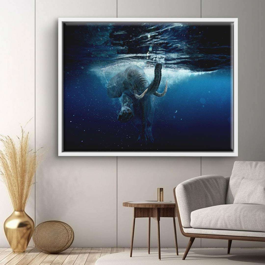 Modernes Wandbild mit Nilpferd unter Wasser, Wohnzimmer-Dekoration, Leinwandkunst