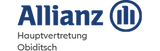 Allianz Logo mit Text 'Hauptvertretung Obiditsch', blau auf weißem Hintergrund