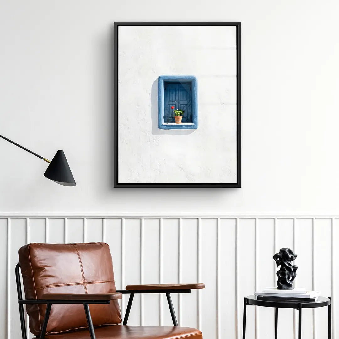 Greek blue window