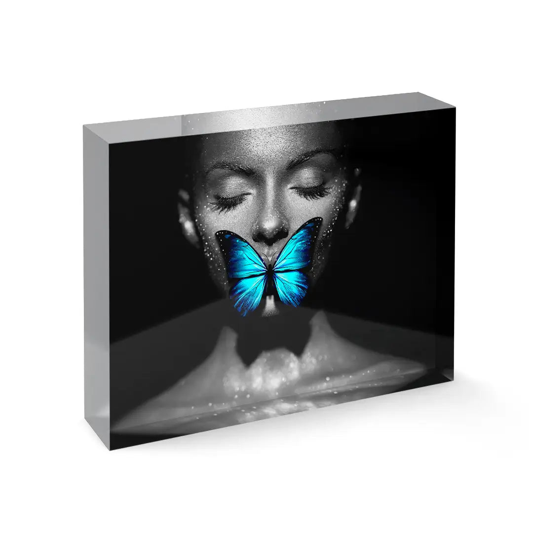 Acrylblock - Blue Butterfly