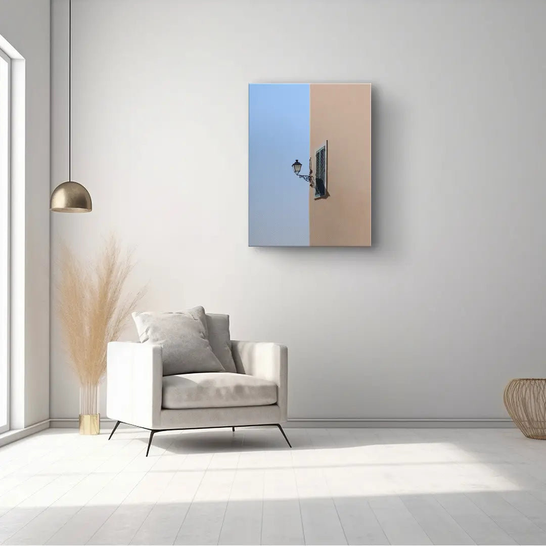 wall with a lamp