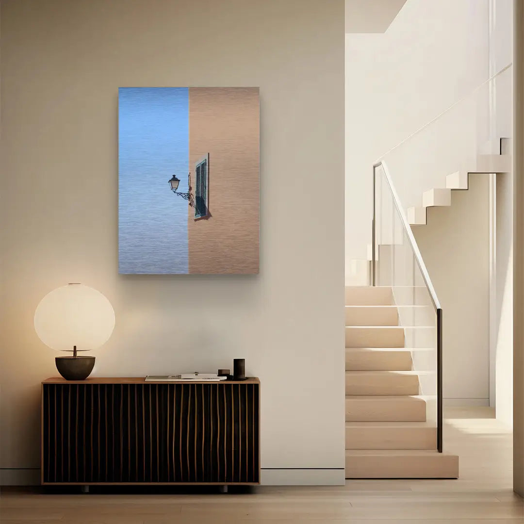 wall with a lamp