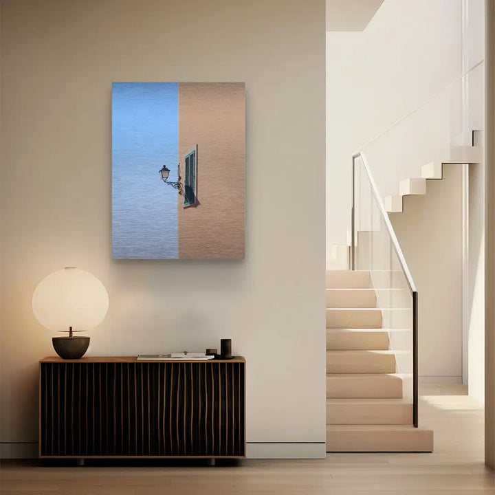 wall with a lamp