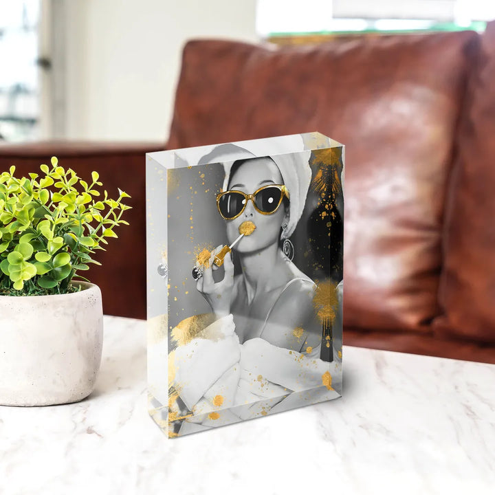 Acrylblock - Bathe in gold