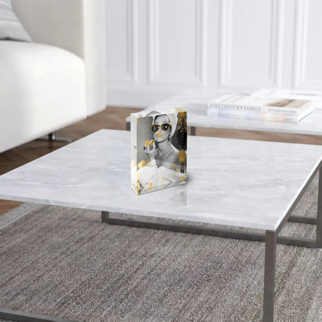 Acrylblock - Bathe in gold