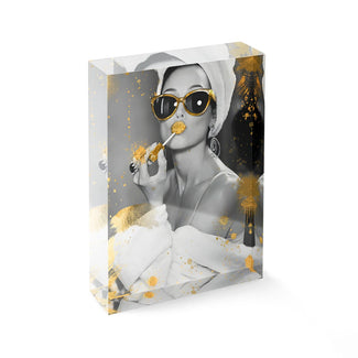 Acrylblock - Bathe in gold