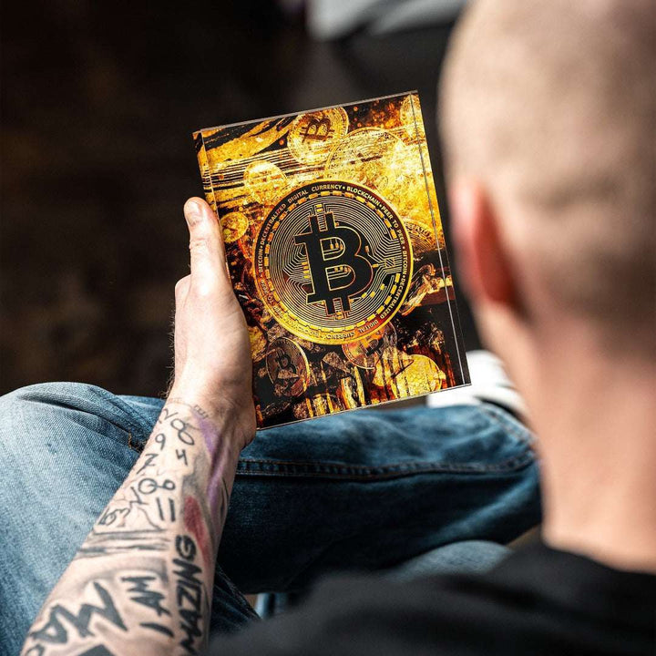 Acrylblock - Bitcoin - Goldbarren