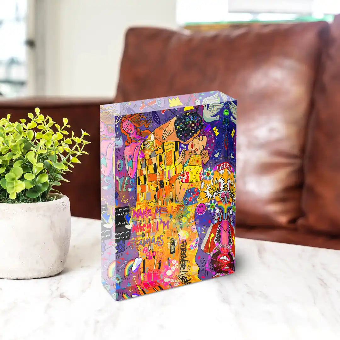 Acrylblock - Klimt Kiss