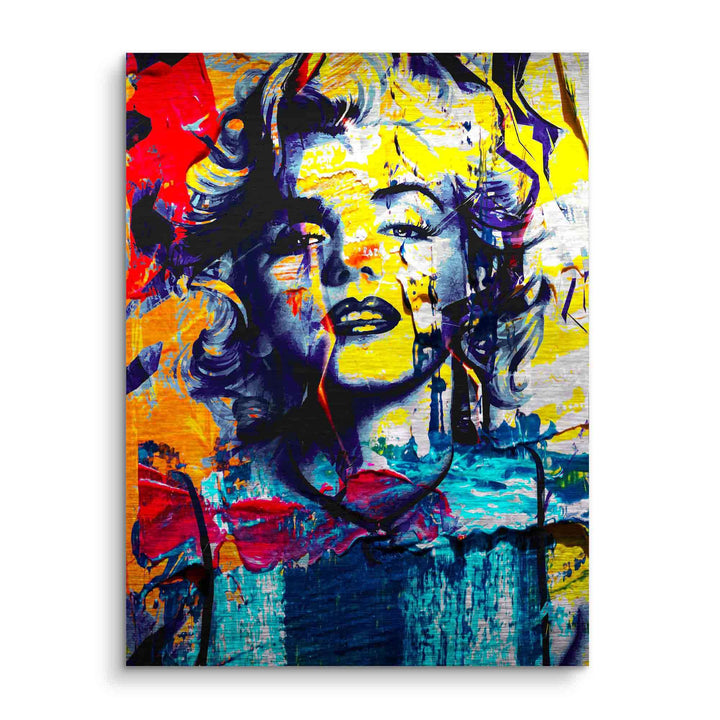 Pop Art Wandbild mit Porträt einer Frau in bunten Farben im modernen Stil