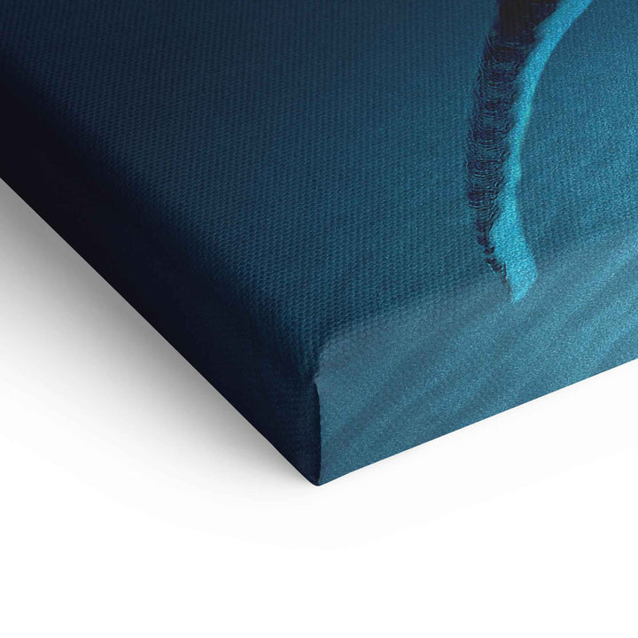 Leinwanddruck Nahaufnahme mit detailreicher blauer Struktur und Acrylfarbe