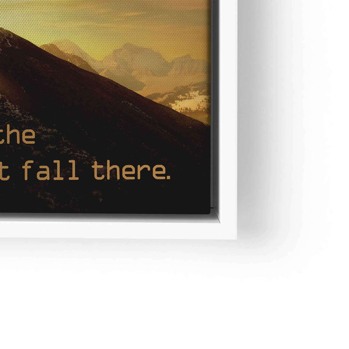 Motivationsbild mit Berglandschaft und inspirierendem Textausschnitt als Wandbild