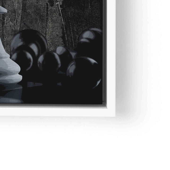 Schachfigur König vor dunklem Hintergrund als modernes Wandbild, Motivationsbild Kunst