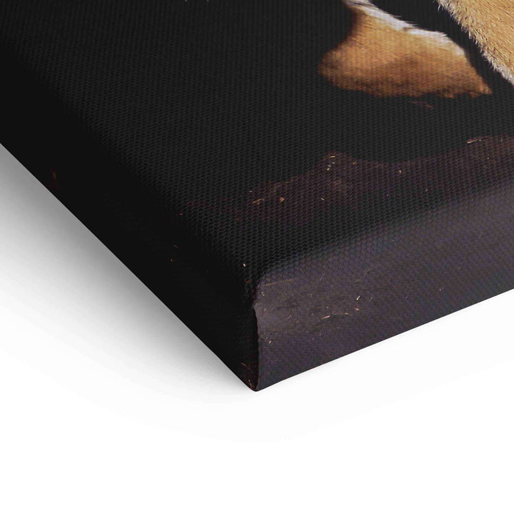 Detailansicht Leinwandbild Tiger Motiv, strukturierte Oberfläche, moderne Wandkunst