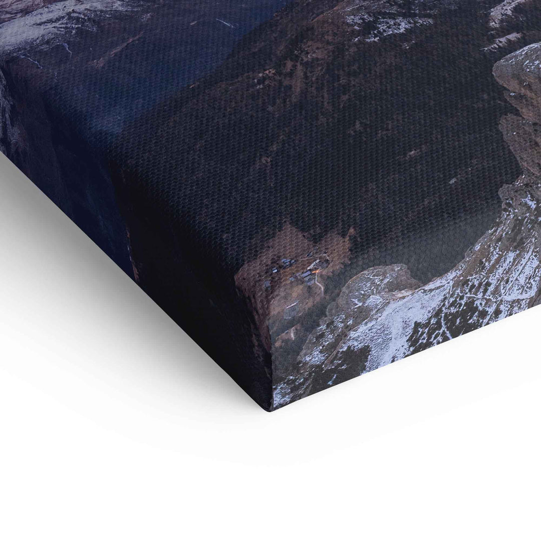Detailansicht Motivationsbild Leinwand mit Alpen Landschaft, moderne Wanddekoration