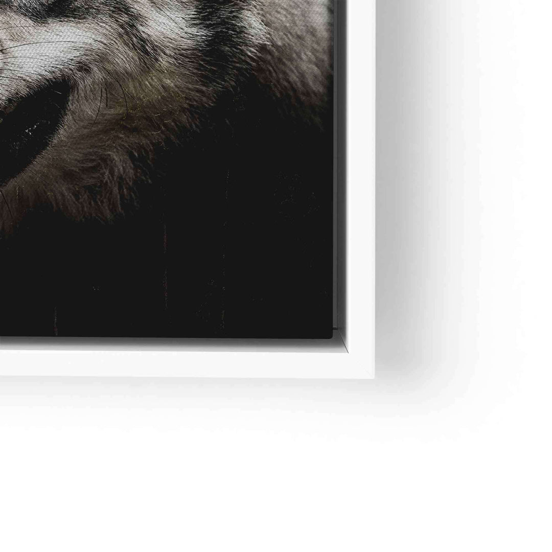 Nahaufnahme eines Wolfes im Wald, Motivationsbild auf Leinwand, modernes Wandbild