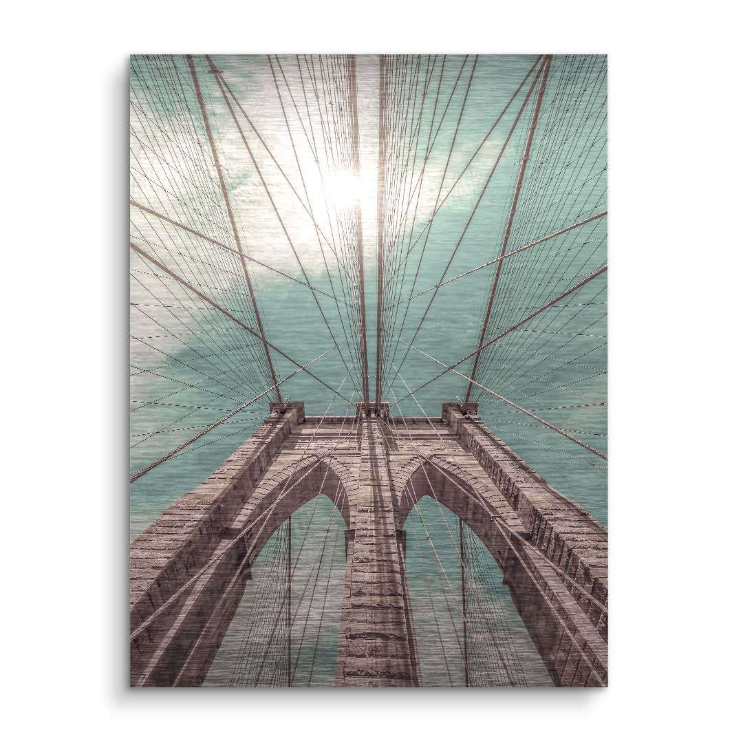 Modernes Wandbild mit Brücke, Seile im Himmel, Architektur-Kunst für Wohnzimmer