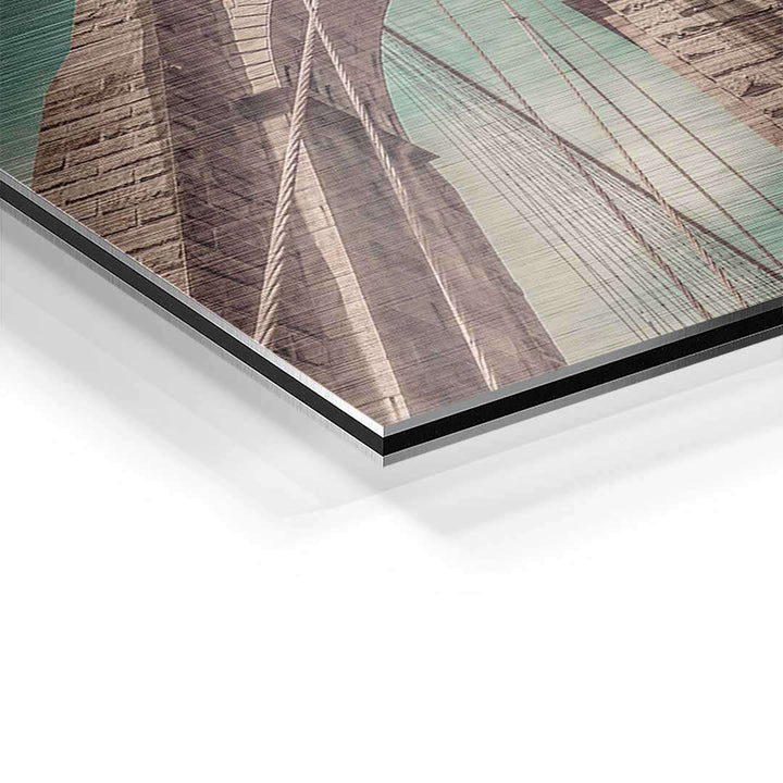 Detailaufnahme Wandbild Brücke auf Aluminium, moderne Kunst, strukturierte Oberfläche