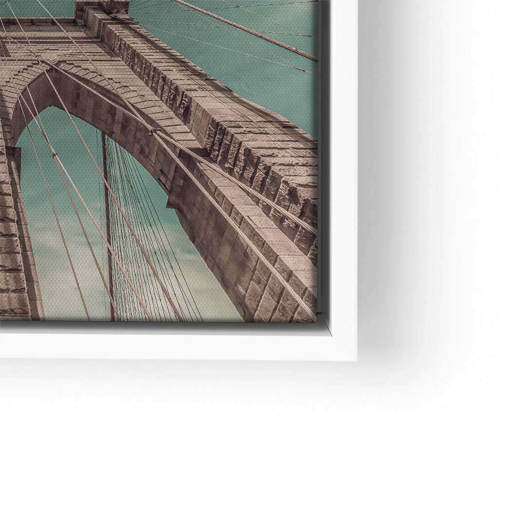 Wandbild mit großem Brücken-Motiv, Architektur, Himmel im Hintergrund, Kunstdruck gerahmt