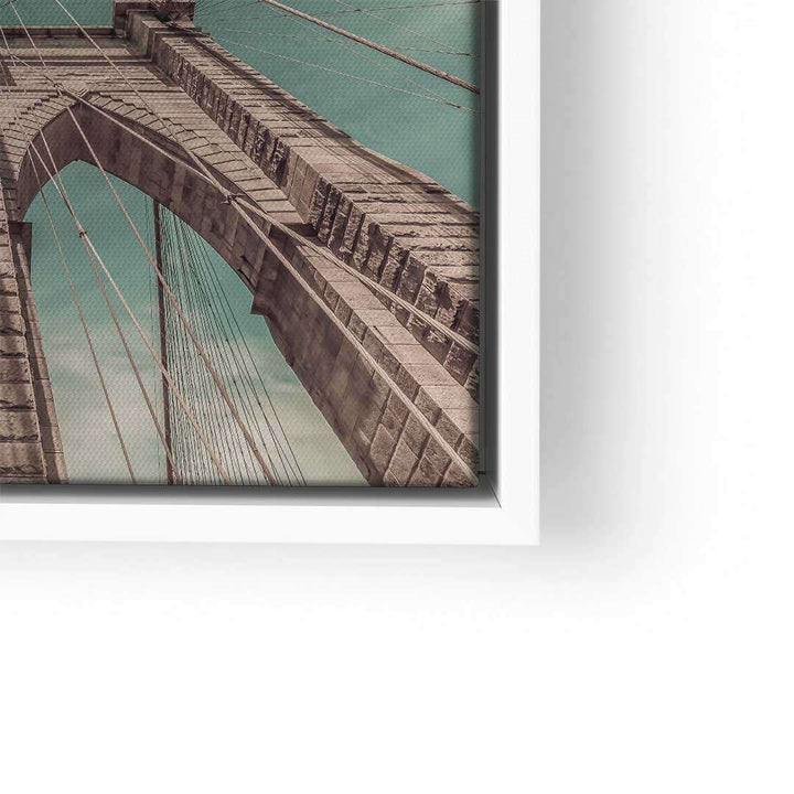 Wandbild mit großem Brücken-Motiv, Architektur, Himmel im Hintergrund, Kunstdruck gerahmt