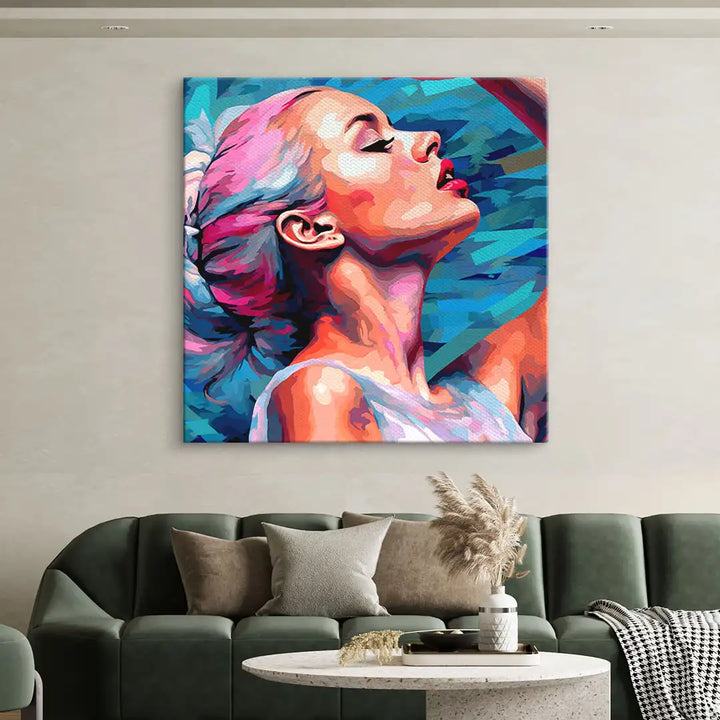 Modernes Wandbild einer Ballerina in bunten Farben, Wohnzimmer Dekoration, Kunst auf Leinwand