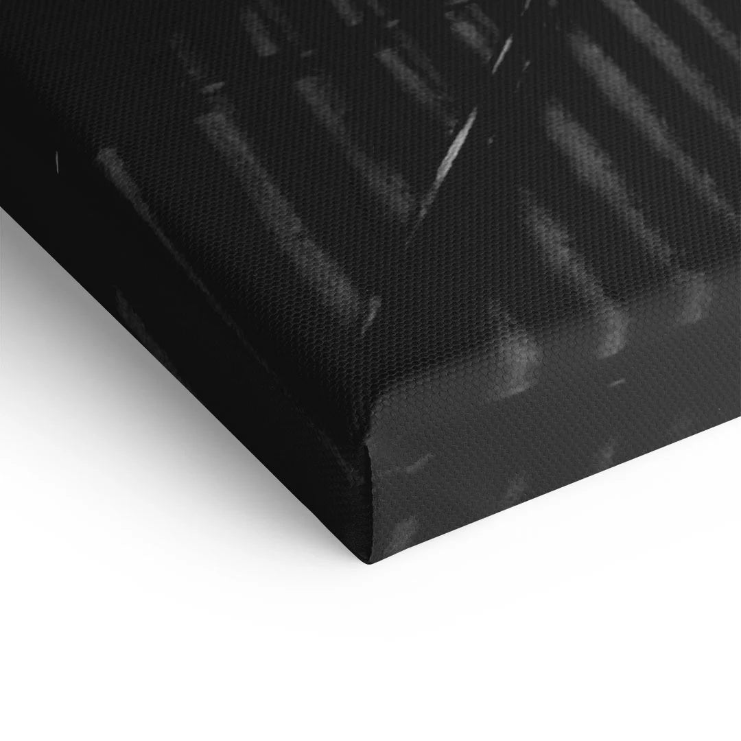 Detailaufnahme schwarze Leinwand, modernes Wandbild mit strukturierter Oberfläche