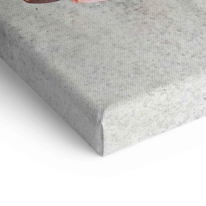 Leinwanddruck Detailansicht, moderne Wandbildstruktur mit Blumen und Lippen-Motiv