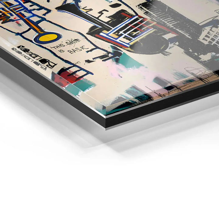 Detailansicht eines modernen Wandbilds auf Acrylglas mit Brass Band Kunstmotiv