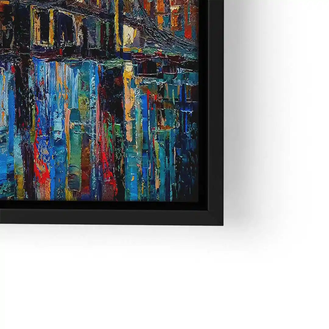Modernes Wandbild Brooklyn Bridge, bunte Stadt-Reflexionen, abstrakte Kunst auf Leinwand