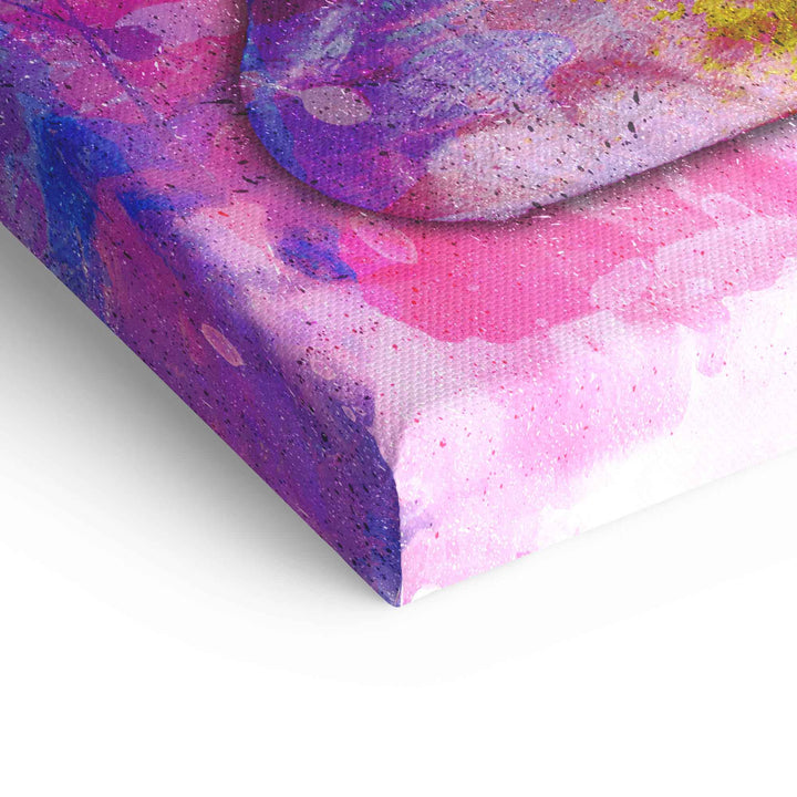 Detailaufnahme buntes Gummibärchen Wandbild auf Leinwand, moderne Pop Art Farben