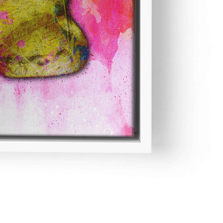 Detail eines bunten Gummibär-Wandbilds mit farbenfrohem Acryl-Design auf Leinwand