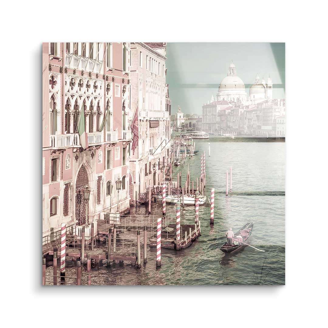 Wandbild mit Canal Grande in Venedig, Gondel auf Wasser, venezianische Architektur