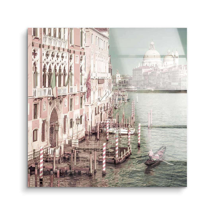 Wandbild mit Canal Grande in Venedig, Gondel auf Wasser, venezianische Architektur