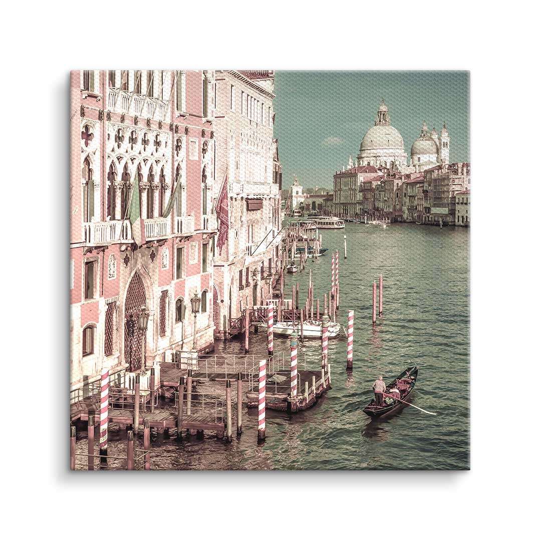 Wandbild mit Canal Grande in Venedig, Gondel, historischen Gebäuden und Wasserblick