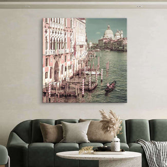 Wandbild mit Canal Grande Venedig, Gondel, historische Gebäude, Wohnzimmer Dekoration