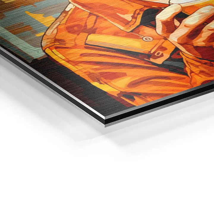 Detailansicht Wandbild Coffee-Time, bunte Illustration auf Aluminium, Pop Art Stil