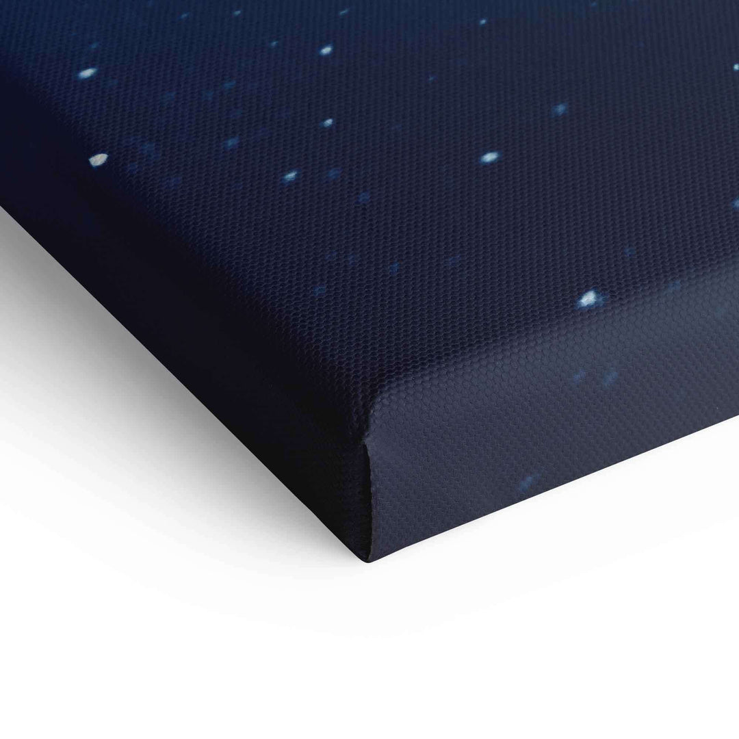 Detailaufnahme Leinwandbild mit dunklem Hintergrund und weißen Punkten, Premium-Kunst