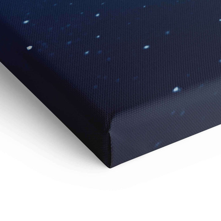 Detailaufnahme Leinwandbild mit dunklem Hintergrund und weißen Punkten, Premium-Kunst