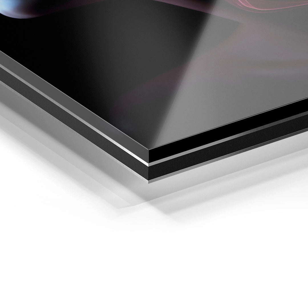 Detailaufnahme Wandbild aus Acrylglas mit glänzender Oberfläche und modernem Design