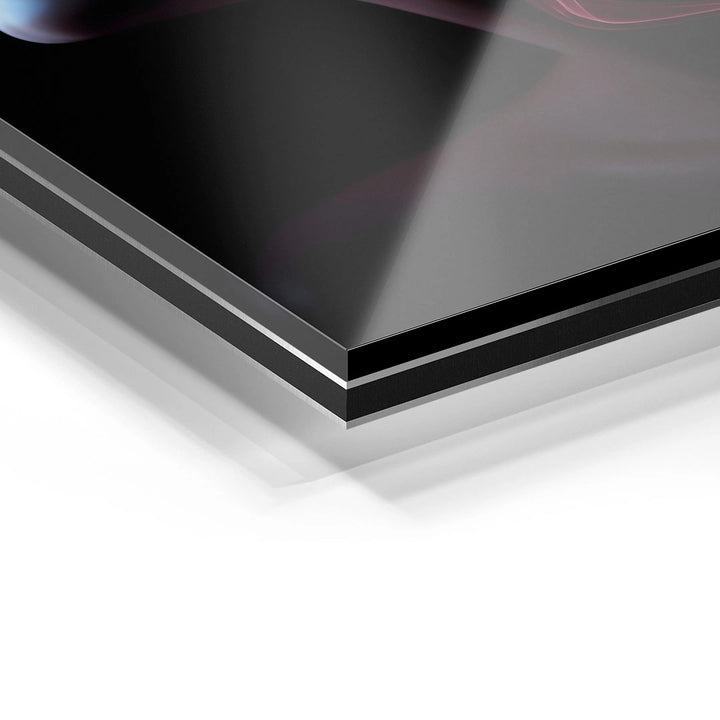 Detailaufnahme Wandbild aus Acrylglas mit glänzender Oberfläche und modernem Design