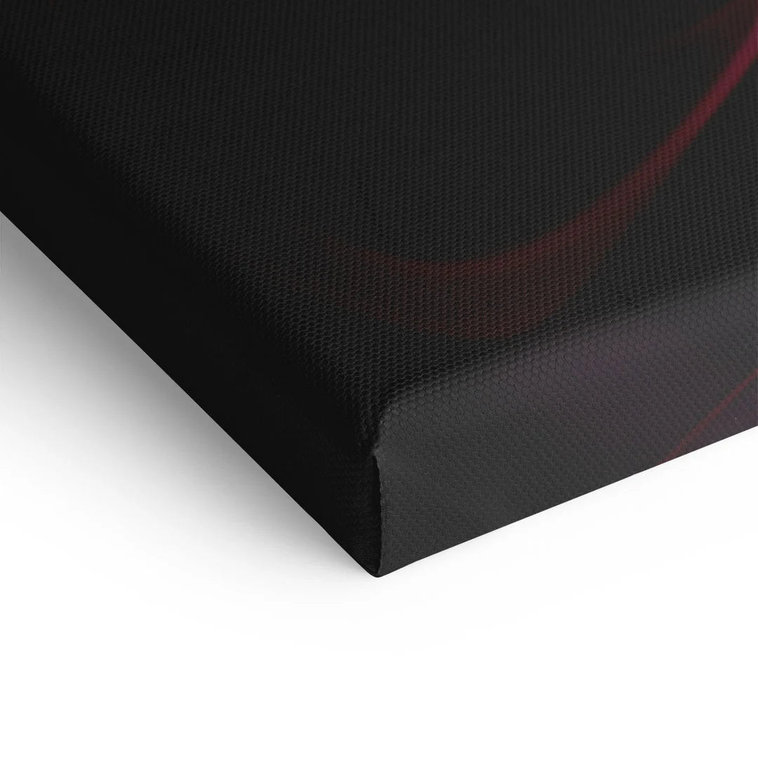 Detailansicht schwarze Leinwandkante Wandbild, strukturierte Oberfläche, modernes Kunstbild