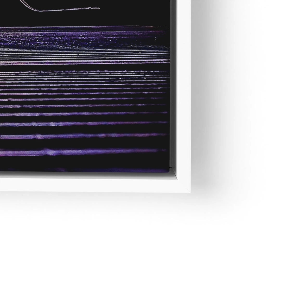 Modernes Wandbild mit lila Linien, abstrakte Kunst, gerahmt, dekorativ für Wohnzimmer