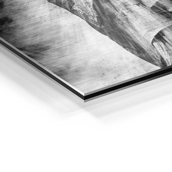 Detailansicht Wandbild Freiheitsstatue auf gebürstetem Aluminium, modernes Kunstbild